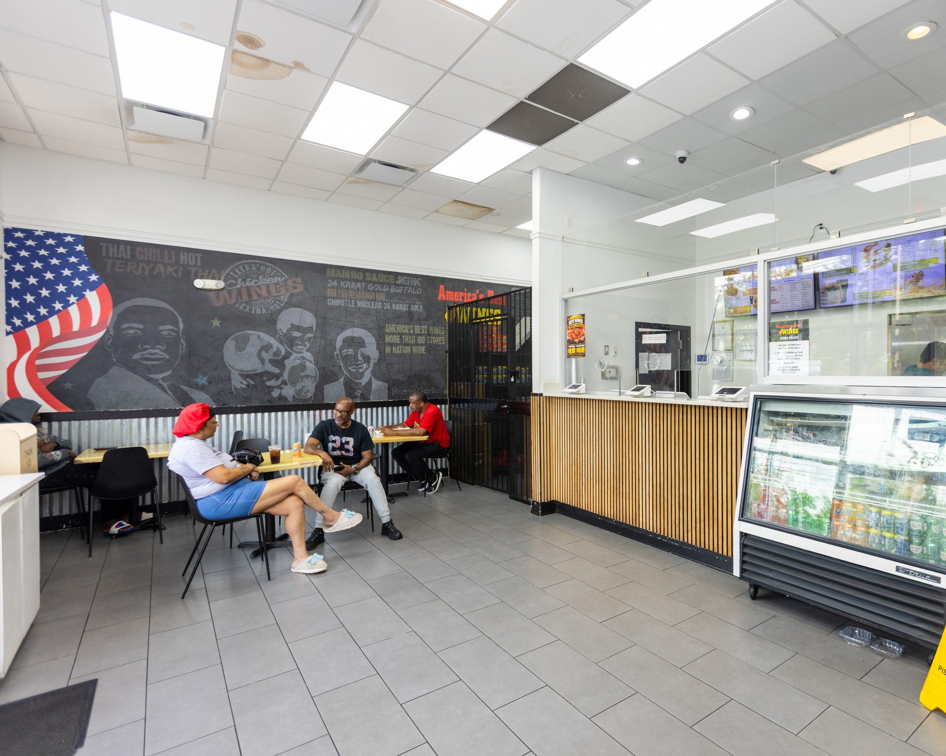 The counter inside